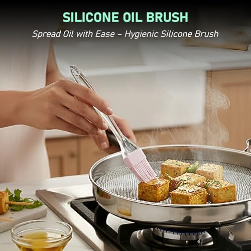 Image of Unify Stainless Steel Phulka Grill Jali for Gas Stove with Free Oil Brush | Roti Grill, Papad Roaster, Baingan Bharta Roaster | Heavy Gauge Steel Mesh Griller | Multi-Purpose Kitchen Cooking Tool