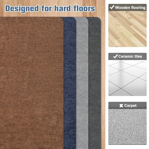 Image of Desk Chair Mat for Hardwood Floor Corduroy Surface 55 inchx35 inch Office Chair Mat for Rolling Chairs,Large Anti-Slip Backing Under Desk Low-Pile Office Rug Floor Mat for Office /Home