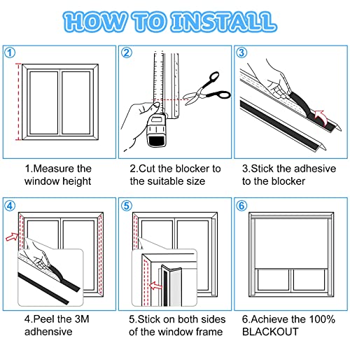 Milin 100% Blackout Pvc Light Blockers For Window Shades And Blinds, Blocking Strips Along Two Sides Of Windows For Bedroom Nursery, 58.5 Inch Light Blocking Strips - Silver, 2Pcs #TOP6