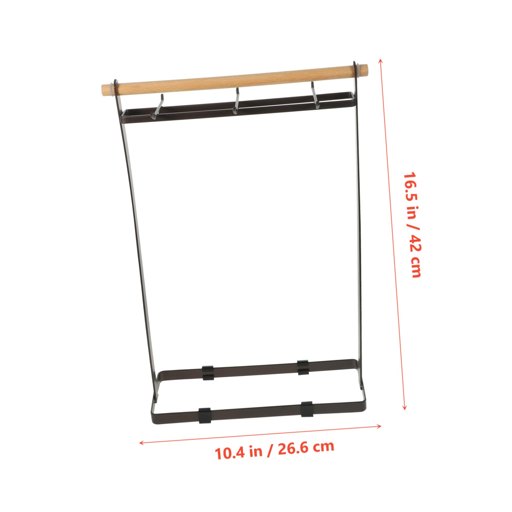 Mobestech Kitchenware Hanging Rack Utensil Holder Hooks Iron Wood Drying Rack over Sink Shelf Organizer