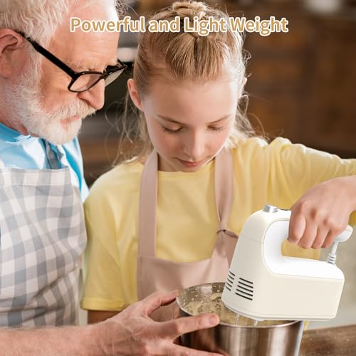 image for Yomelo 9-Speed Digital Hand Mixer Electric, 400W Powerful DC Motor, Ha