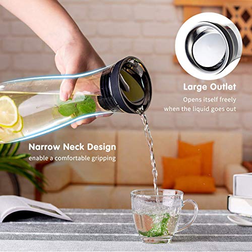 image for Sotya 40oz/1200ml Glass Drip-free Pitcher With Lid, Borosilicate Glass