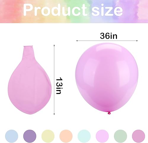 Miniatura 6 de LovesTown 12 globos grandes pastel, globos gigantes de látex de 36 pulgadas para decoración de bodas, fiestas, festivales