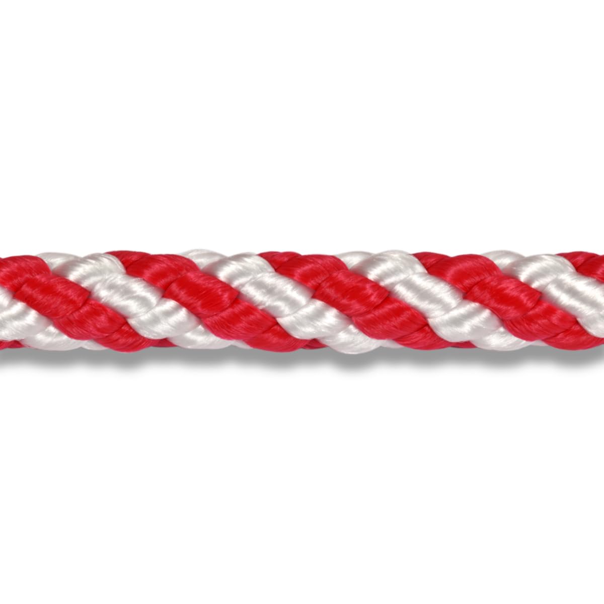 Corderie Italiane, 006024668, Treccia segnaletica bianco/rossa 10 mm - 100 mt