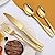 40-Piece Silverware Set, Gold Hammered Stainless Steel Flatware Sets for 8, Food-Grade Tableware Set, Including Fork Knife Spoon Set, Home Kitchen Cutlery Sets, Dishwasher Safe