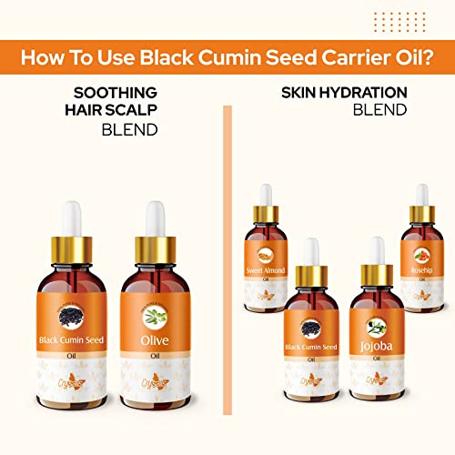 Image of Crysalis Black Cumin Seed (Nigella Sativa) Oil,100% Pure & Natural Undiluted Carrier Oil Organic Standard For Skin & Hair Care- 30ML With Dropper