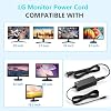 Replacment for LG Monitor Power Cord 19V DC Power Supply for LG Electronics 27 24 23 22 20 19 LCD LED HD TV Monitor Widescreen Power Adapter Cord