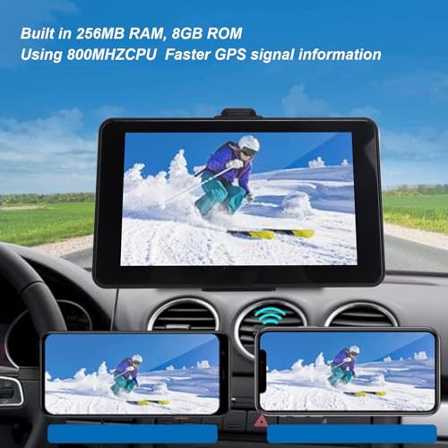 Tbest GPS-Navigator-Touchscreen, Großes Display, Dual-Navigationssystem für Auto, LKW, Bus, FM-Übertragung, Spracherinnerung, Tragbare GPS-Navigation