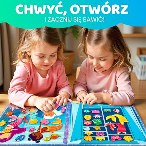 QUOKKA Magnetyczna Układanka Dla 2-3-Latków – Zabawka Podróżna Dla Maluchów W Samolocie – Gra Lalkowa Syreny Dla Dzieci – Zabawna Gra Podróżna – Prezent Dla Chłopców I Dziewczynek