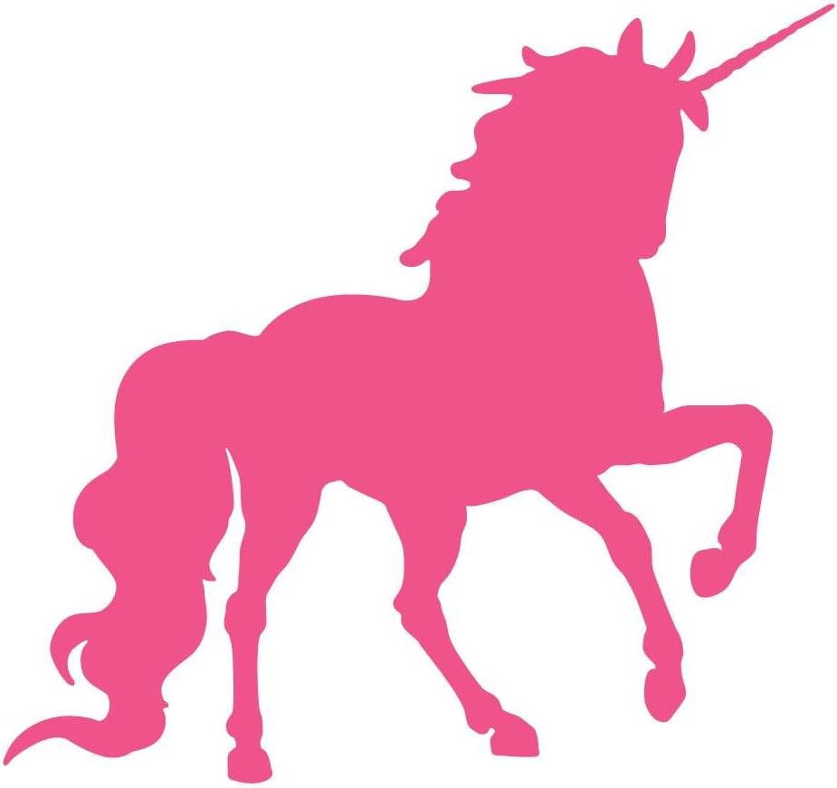 Wallmonkeys Hot Pink Prancing Unicorn Wall Decal Peel and Stick Graphic (36 in W x 35 in H) WM103546