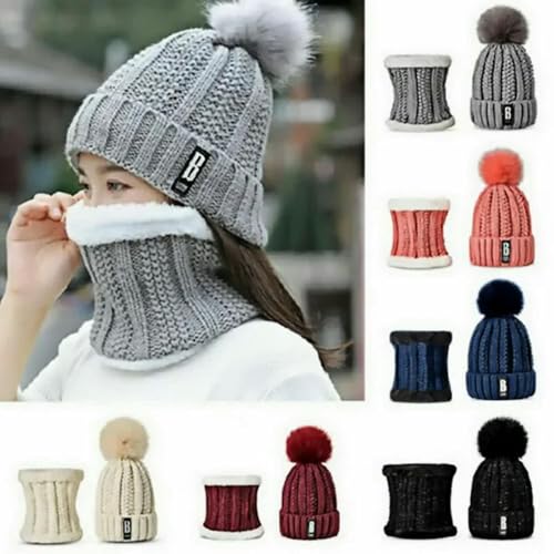 Ensemble écharpe bonnet chaud pour homme et femme idéal sport outdoor et cyclisme