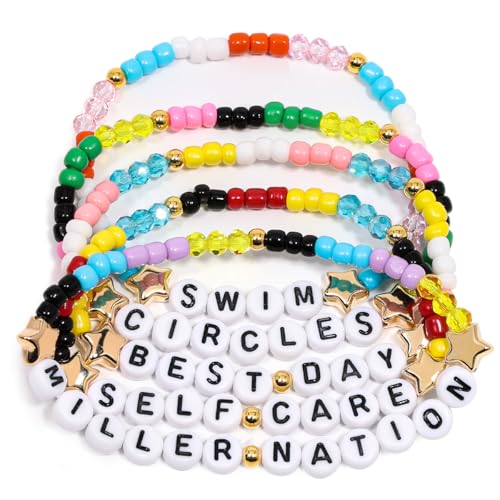AICase for Mac Merch Miller Gifts Inspired Bracelets 5 Pcs Stackable Stretch Beaded Friendship Bracelets Concert Outfit Vinyl Poster Sticker Merchandise Gifts for Fans Women Birthday Christmas