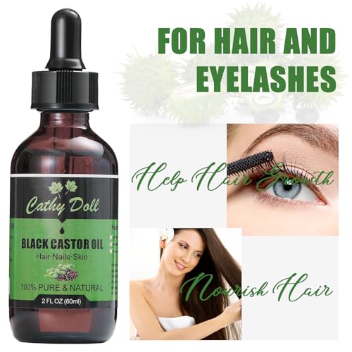 Cathy Doll Jamaican Black Castor Oil Organic Cold Pressed Castor Oil For Hair 100% Pure Natural Castor Oil For Eyelashes Eyebrows (2 oz) — view 4