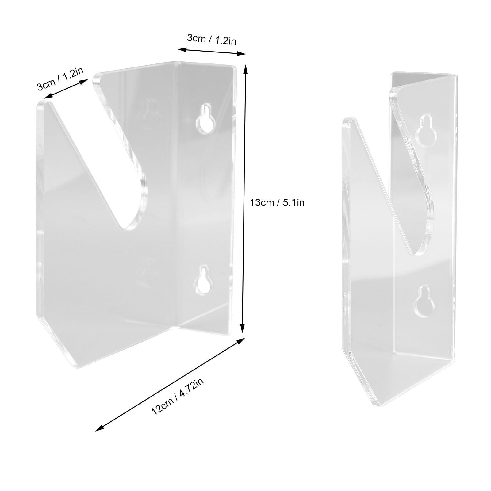 Yuezhongoo 2 Set Snowboard Wall Mount Clips, Skateboard Wall Rack Clear Acrylic Longboard Snowboard Ski Board Display Storage Holder for Home Shop
