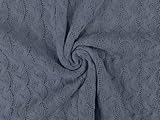 Poids du tissu : lourd Minerva Tissu extensible en coton épais pour pull Bleu jean foncé – au mètre