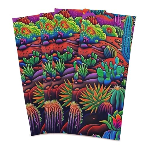 Trapos de secado de platos de cactus con diseño abstracto de 28 x 18 pulgadas para el hogar 3