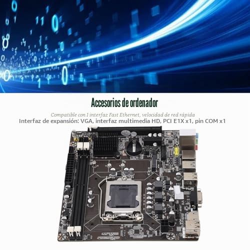 Placa Base para Juegos DDR3, 1155 Pines 2 DDR3 100M Mining Motherboard Compatible con Procesadores Corei7, I5, I3 (LGA1155), Compatible con Salida de Video Digital de Alta Definición