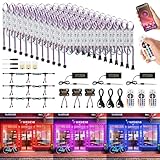 WICHEMI Storefront LED Lights for Business Bluetooth APP Control 120ft 240PCS 5050 SMD RGB 3 LED Strip Lights with Supplemental Power Cable Super Bright Window Lights for Store Advertising Decor