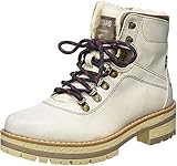 Absatzhöhe: 0 - 3 cm MUSTANG Damen 1344-602 Stiefeletten, Elfenbein (Ivory 243), 39 EU
