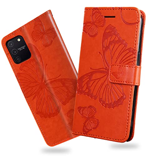 DENDICO Coque pour Galaxy S10 Lite/Galaxy A91 / Galaxy M80S, Papillon Imprimé Housse en Cuir PU Magnétique Portefeuille, Étui à Rabat pour Samsung Galaxy...