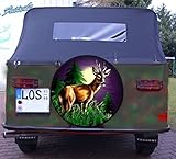 Farbe für den Bezug: schwarz DSF Auto TRABANT Kübel Radabdeckung Reserverad Bezug mit Rehbock