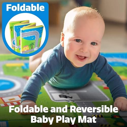 Image of Heavy Duty Double Sided Water Proof Baby Play Mat, Play mats for Kids, Large Size, Baby Carpet, Non-Slip (6 Feet X 4 Feet) (New Standard Green) (BEBY MAT Green)