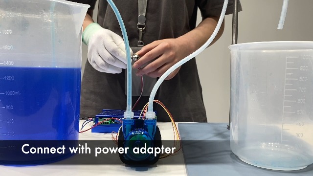 Image of Small peristaltic Pump Stepper Motor 24V Adjustable Speed Kamoer KPAS-100 Long Service Life high-Precision dosing Pump (110ml /min (3.2mm ID x6.4mm OD)3 rotors)