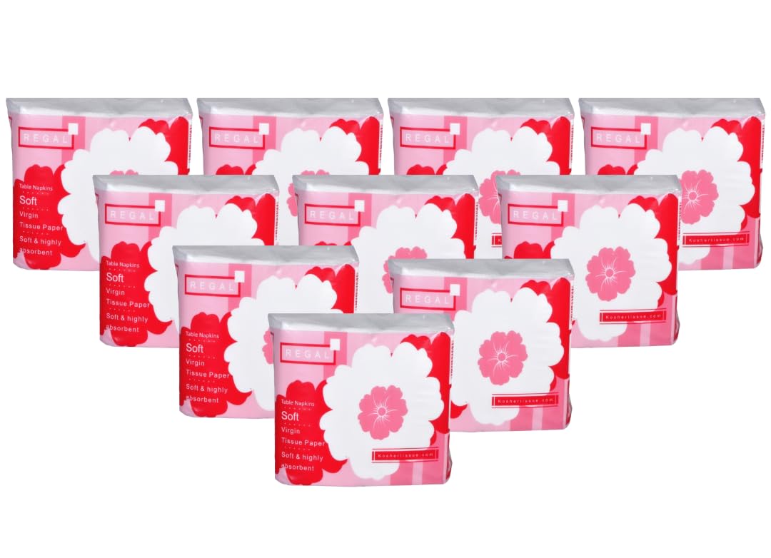 Kosher Regal Soft Tissue Paper Napkins/Table Napkins | Pack of 4 X 100 Sheets (Total 400 Sheets) | Super Soft, Tough on Spills and High Absorption Multipurpose Tissue (4)-image-15
