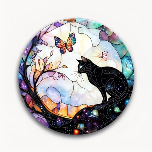 Imán vintage gato mariposa acrílico 2.3 pulg miniatura 2