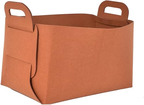 Miniatura 1 de Cesta de almacenamiento de fieltro para armario, con asas, caja de almacenamiento plegable y conveniente organizador para oficina, dormitorio,