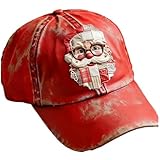 Weihnachtsmann Druck Baseball Cap Weihnachten Patchwork Mütze Santa Claus Merry Christmas Cap Rot
