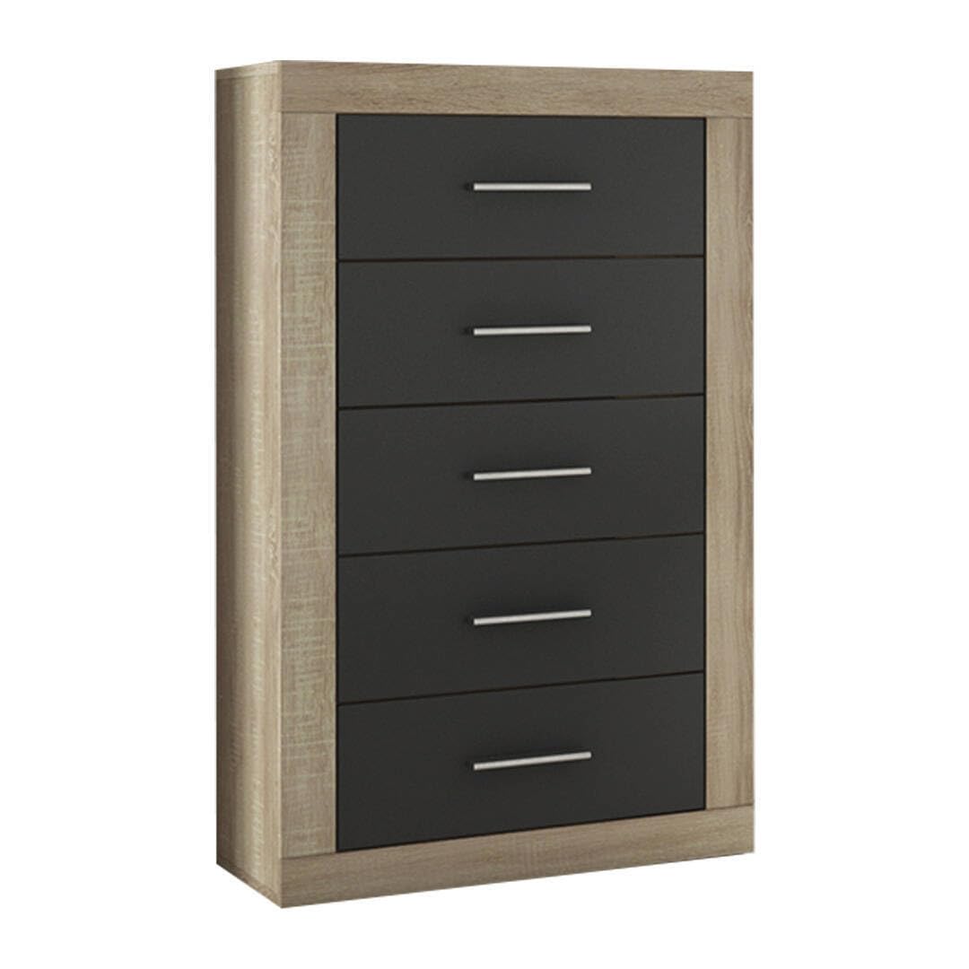 SHIITO | Sinfonier con 5 Cajones | Ideal para Dormitorios | Color Cambrian Grafito - 106 x 60 x 39.5 | Modelo Bono