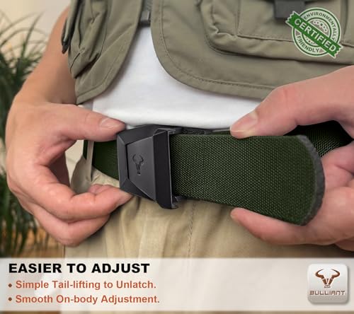 Image of BULLIANT Men Tractical Belt,Stretch Western Rigger Web Belt For Cowboy Military Heavy Duty Hiking Hunting 1.5 inch-Cut For Fit