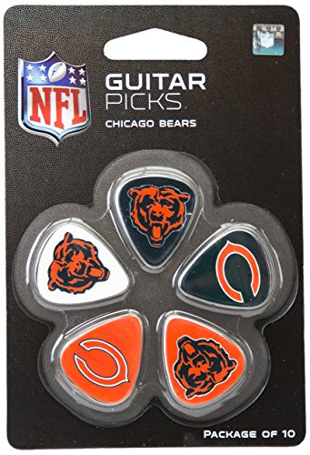 Woodrow Guitar by The Sports Vault NFL Chicago Bears Guitar Picks, 10 Pack , Blue , 1-Inch x 1-3/16-Inch