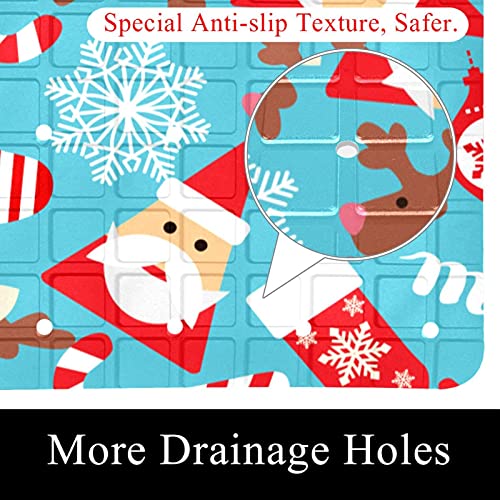 Tapis de bain en PVC durable et sûr à 112 ventouses graphisme Père Noël