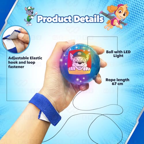 Image of Wembley Paw Patrol Yo Yo Ball for Boys Girls Kids Activity Toy with Adjustable Wrist Band LED Light Playset Bounce Ball Return Gift /Birthday Gift - Random Colors