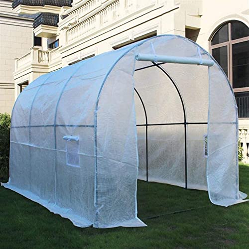 HAO KEAI Serre de Jardin PE Plastique Tente abri Grande Serre for Fleurs de Plantes, Maison de canopée de tomates à l' Italienne avec Porte, fenêtre, Cadre en Acier Robuste (Size : 200x200x200cm) Cover