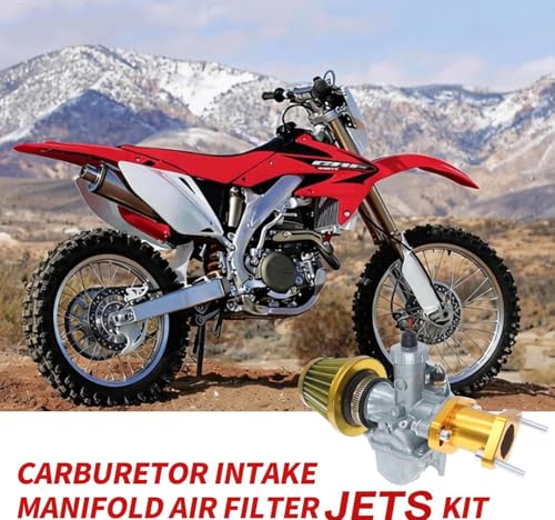 Image of 26mm VM22 Carburetor for Predator 212cc Honda GX160 GX200 196cc CT200U KT196 Moto Mini Bike and Go Kart 6.5HP Engine with 38mm Air Filter,Intake Manifold,Main Jets(Yellow)