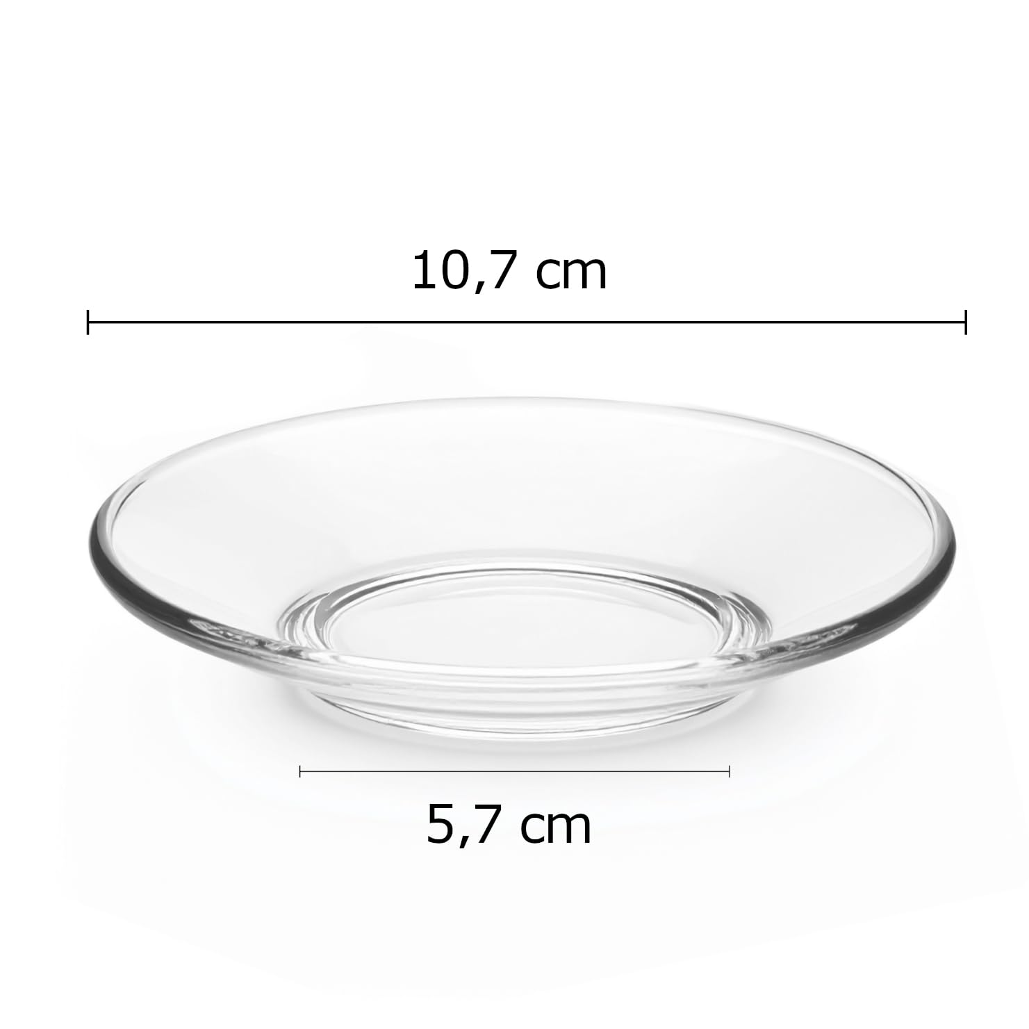 Glasmark KROSNO 1992 Piattino per Caffè Tè Dessert in Vetro Trasparente Rotondo 10,7 cm