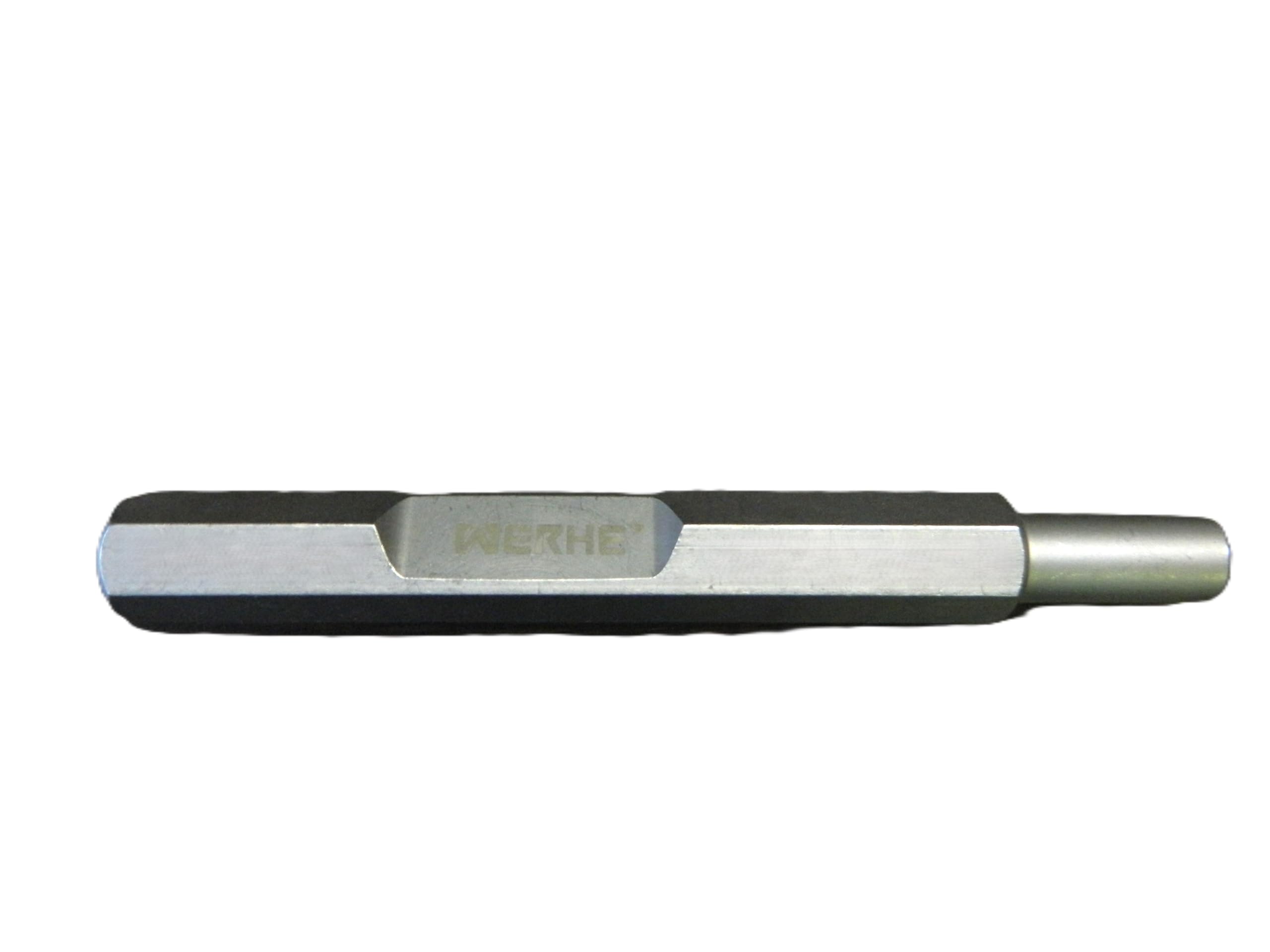 WERHE Hincador de Picas HEX28, Ø 13,5 mm, 22x260 mm | acero templado, compatible con martillos demoledores, profundidad del agujero 40 mm, para picas de tierra profundas
