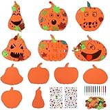 Value Pack - You will receive 12 packs Pumpkin crafts in 6 different styles (each style 2pcs), including 50 pcs foam leaves stickers, 2 pcs gem stickets, and 12 pcs color pens. Enough crafts stickers will meet your Thanksgiving activity needs, you ca...