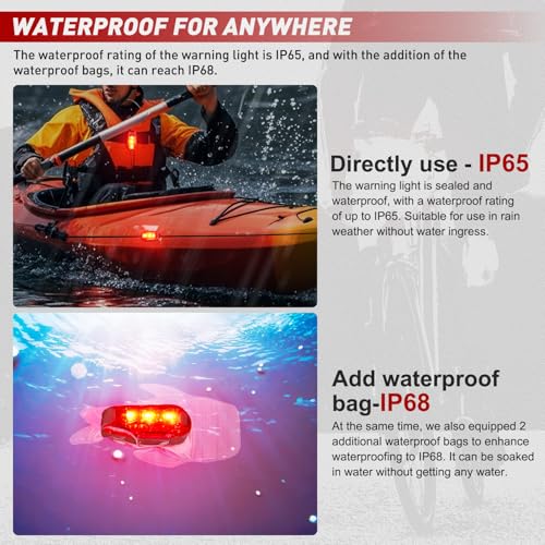 Image of Nilight LED Safety Light 4PCS Red Marine Navigation Bike Tail Lights Three Modes Waterproof Reflective Gear Clip On Flash Strobe Indicator Lamp for Night Boating Fishing Cycling Jogging