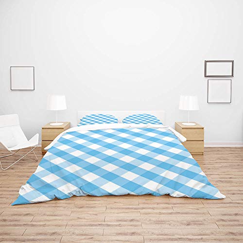 Parure de lit anti-plis en polyester doux grand lit CHEHONG bleu - 4