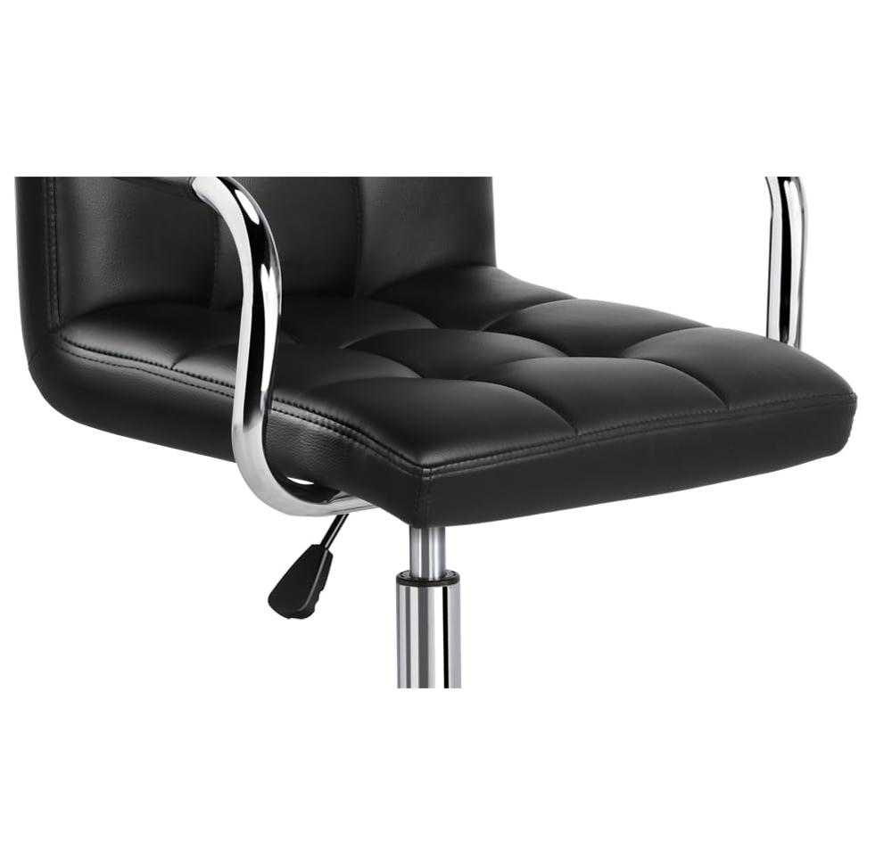 Amazon.com: Yaheetech Black Vanity Desk Chair with Wheels, Tufted