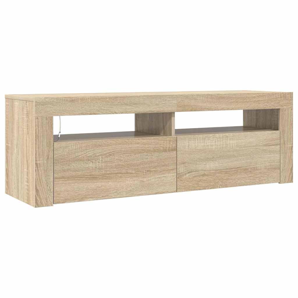 vidaXL Mobile Porta TV con Luci LED Rovere Sonoma 120x35x40 cm