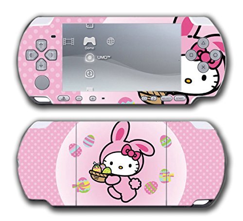 Hello Kitty Pink Easter Egg Bunny Video Game Vinyl Decal Skin Sticker Cover for Sony PSP Playstation Portable Slim 3000 Series System