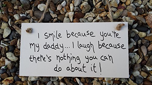Little Miss scrabbled  Daddy Regalos personalizado placa de madera "I Smile because.... Dad Fathers Day cumpleaños christmaspresent Ideas