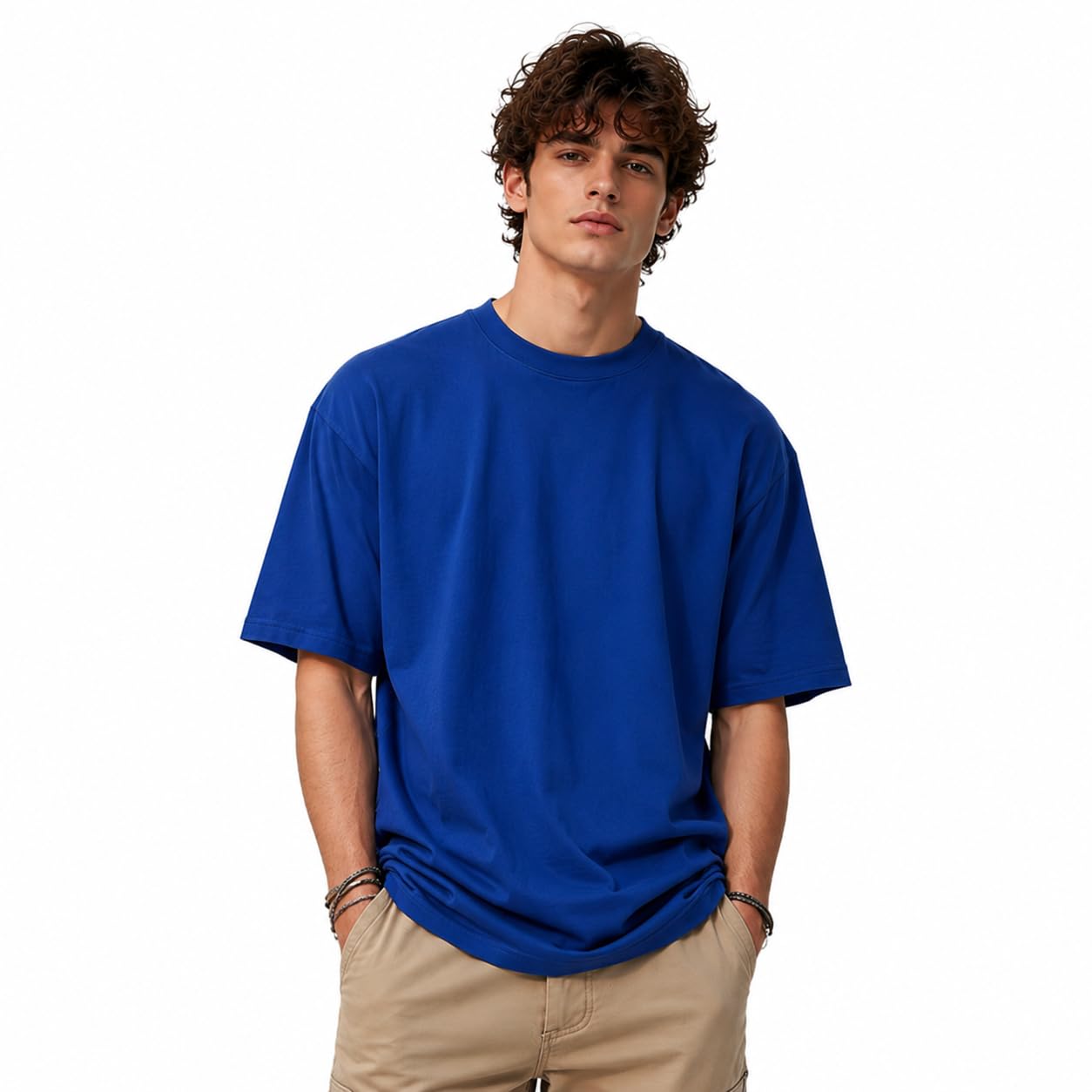 Royal Blue Oversized T-Shirt for Men-picture-22