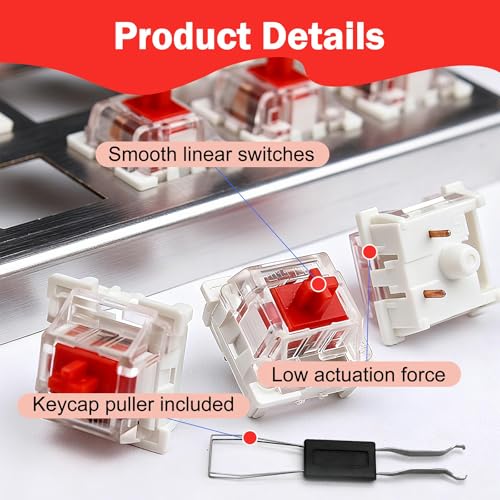 Image of 20 Pcs Mechanical Keyboard Switches, Blue Switch Mechanical Keyboard, Gaming Keyboard Switches, MX Mechanical Blue Switches, Universal Keyboard Switches for Custom Mechanical Keyboards