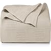 Utopia Bedding 100% Cotton Blanket (King Size – 90×108 Inches) 350GSM Lightweight Thermal Blanket, Soft Breathable Blanket for All Seasons (Khaki)